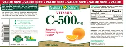 Label for Vitamin C-500 mg