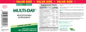 Multi-Day Multivitamin Supplement