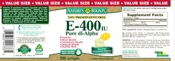 Label for E-400IU Pure Dl-Alpha