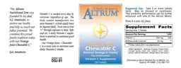 Label for Orange Juice Chewable C Natural Orange & Honey plus Bioflavonoids