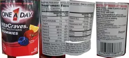 Label for VitaCraves Gummies