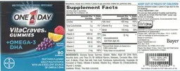 Label for VitaCraves Gummies +Omega-3 DHA Fruit Punch Flavored