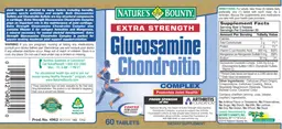 Label for Extra Strength Glucosamine Chondroitin Complex