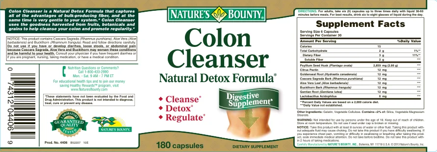 Label for Colon Cleanser