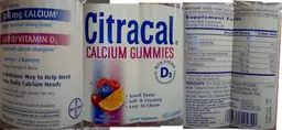 Label for Citracal Calcium Gummies