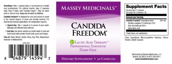 Label for Candida Freedom