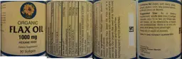Label for Organic Flax Oil 1000 mg