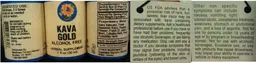 Label for Kava Gold Alcohol Free