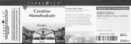 Label for Creatine Monohydrate Powder