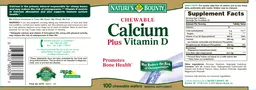Label for Chewable Calcium Plus Vitamin D