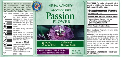 Label for Passion Flower