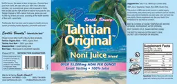 Label for Tahitian Original Noni Juice Blend