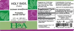 Label for Holy Basil