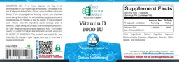 Label for Vitamin D 1000 IU