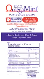 Label for OmegaMint Natural Peppermint Flavor