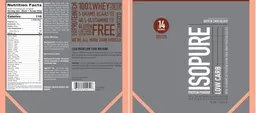 Label for Isopoure Low Carb Dutch Chocolate
