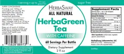 Label for HerbaGreen Tea With Caffeine
