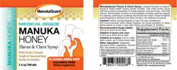 Label for Manuka Honey Throat & Chest Syrup