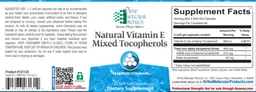 Label for Natural Vitamin E