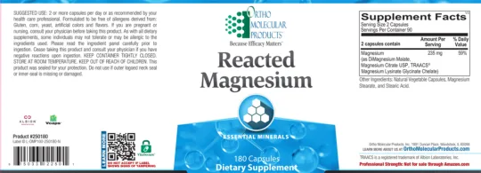 Label for Reacted Magnesium
