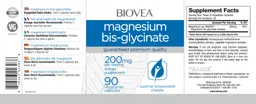 Label for Magnesium Bis-Glycinate 200 mg