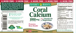 Label for Coral Calcium Plus Vitamin D3 & Magnesium