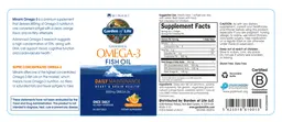 Label for Omega-3 Fish Oil Orange Flavor
