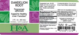 Label for Dandelion Root