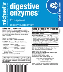 Label for Digestive Enzymes