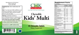Label for Chewable Kids' Multi