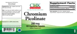 Label for Chromium Picolinate 200 mcg