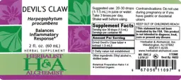 Label for Devil's Claw