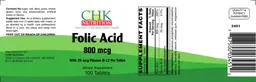 Label for Folic Acid 800 mcg
