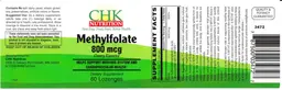 Label for Methyfolate 800 mcg Cherry Flavored