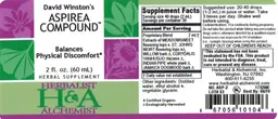 Label for David Winston's Aspirea Compound