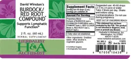 Label for David Winston's Burdock/Red Root Compound