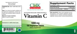 Label for Vitamin C 1000 mg