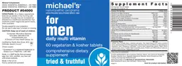 Label for For Men Daily Multi Vitamin