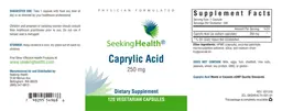 Label for Caprylic Acid 250 mg