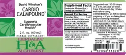 Label for David Winston's Cardio Calmpound