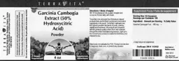 Label for Garcinia Cambogia Extract (50% Hydroxycitric Acid) Powder