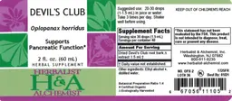 Label for Devil's Club