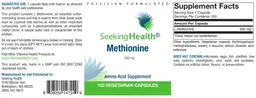 Label for Methionine 500 mg