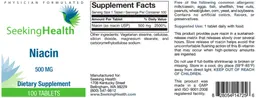 Label for Niacin 500 mg