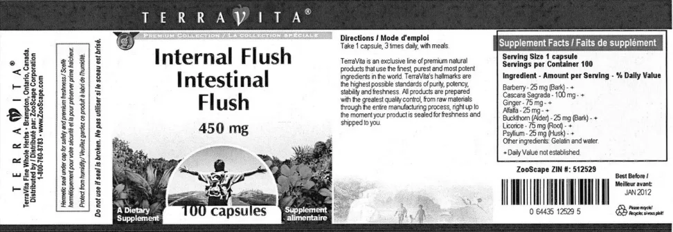 Label for Internal Flush Intestinal Flush 450 mg