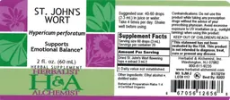 Label for St. John's Wort