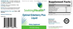 Label for Optimal Elderberry Plus Liquid