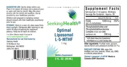 Label for Optimal Liposomal L-5-MTHF 1 mg