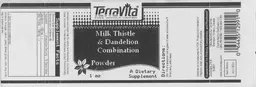 Label for Milk Thistle & Dandelion Combination Powder
