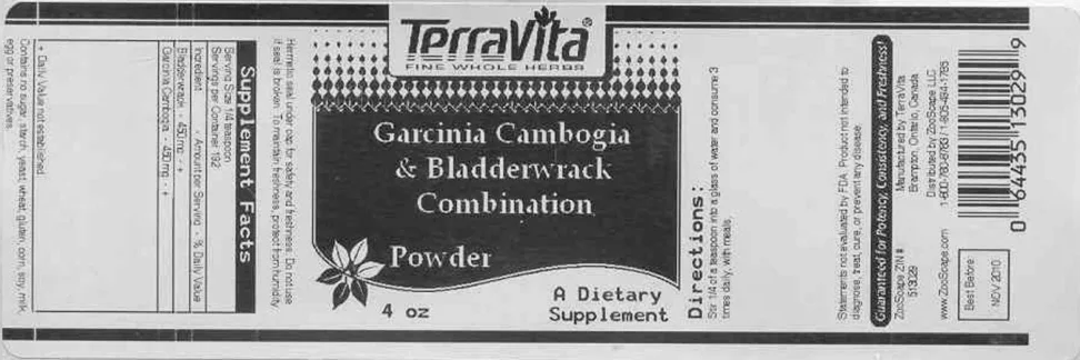 Label for Garcinia Cambogia & Bladderwrack Combination Powder